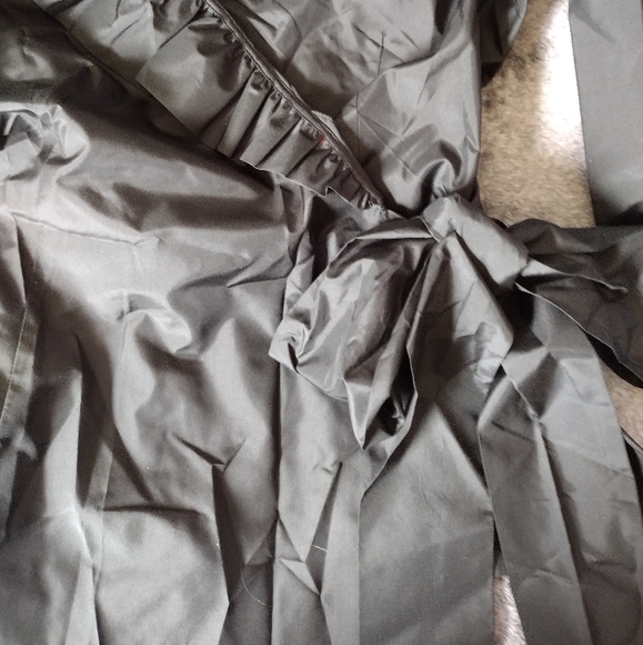 J Peterman Silk Taffeta Ruffles Wrap Blouse Shirt Top Coverup Jacket - Picture 12 of 15